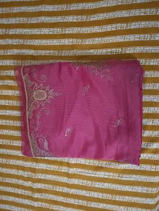 Embroidered Silk Blend Saree