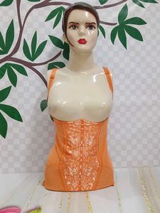 (460)Vintage Orange Lace Bodysuit