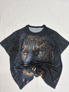 Men's Graphic T-Shirt - Black Wolf Print