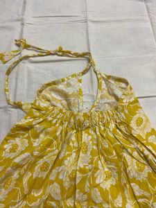 Yellow Halter neck desi kurti