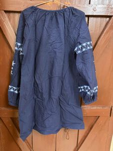 Blue Embroidered Tunic dress