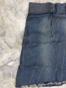Denim Skirt with Unique Details