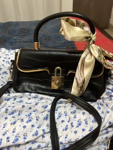 pure leather branded hand bag