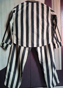 Striped 3-Pc Crop Top &amp; Pant Set
