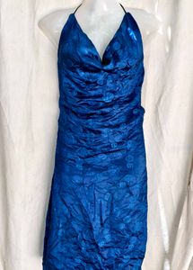 Royal Blue Halter Neck Party Dress