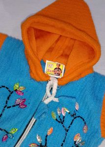 Baby Girls Orange &amp; Blue Tracksuit