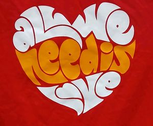 Red Long Sleeve "All You Need Is Love" Sweatshirt