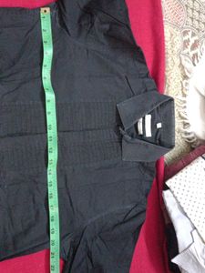 Stylish Black Shirt with front frill pattern