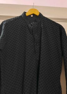 Black Textured Kurta