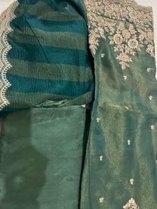 Embroidered Teal Kurta Set with Dupatta
