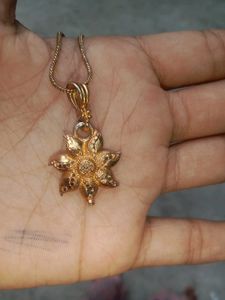 Gold-Plated Floral Pendant Necklace