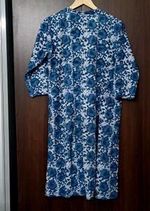 Blue Floral Print Kurta