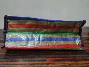 Striped Cosmetic Pouch