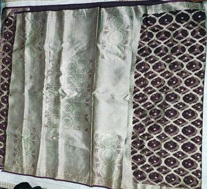 Silk Saree with Silver Zari Border &amp; Rich Pallu