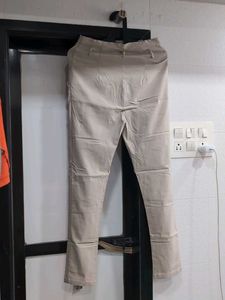 Beige Pleated Cargo Pants