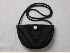 Chic Black Woven Crossbody Bag