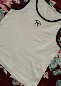 Casual White Tank Top with Bow Detail