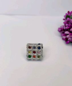 Trending Navratan Ring Pure Silver 925