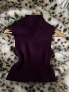 ZARA ribbed mock neck top