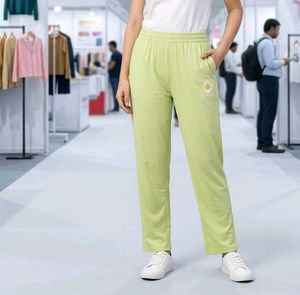 Indonesian imported Lime Green Daisy Sweatpants