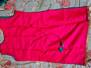 Stunning Pink Kurta Set with Teal dhoti salwar and