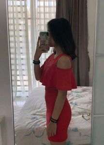 off shoulder ruffle dress ❤️