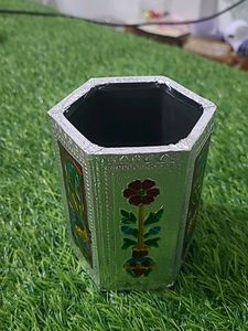 New Minakari Pen Stand In Silver