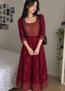 Elegant Maroon Kurti with Gold Print