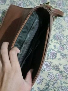 Chic Brown Leather shoulder Bag