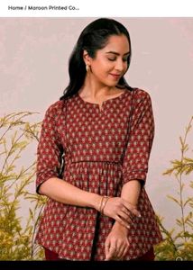 Maroon Printed Kurti