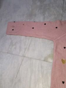 Cute Pink Heart Pattern Sweater