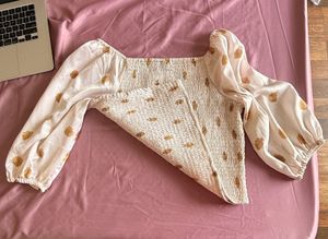 Smocked Puff Sleeve Top