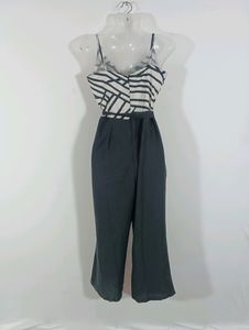 White &amp; Black Casual Jumpsuit (Women)