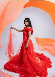 Stunning Red Tulle Gown