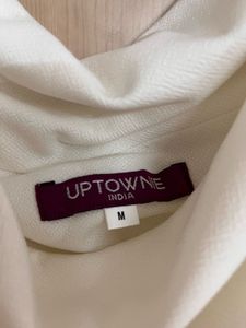 Cream Cowl Neck Ruched Top