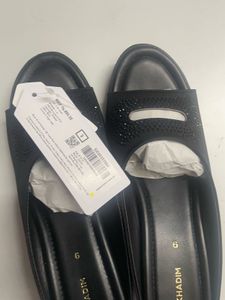 Stylish Black Embellished Slides for Women