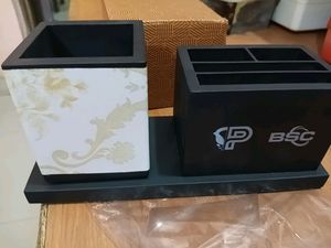 Wooden Revolving Pen And Stationery Holder