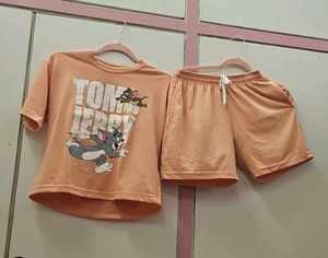 Tom & Jerry Peach Pyjama Set
