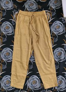 Tan Casul Straight Cut Pants