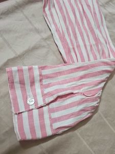Pink and White Striped Shirt