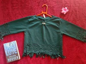 new Green Cutout Detail Top