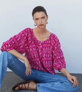 Mango Printed Puffed Sleeve Top