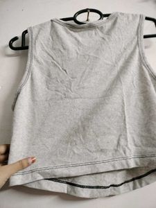 Grey Cropped Tank Top