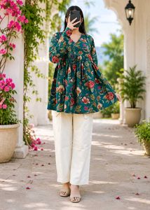 Chic Floral Print Kurta_XXL