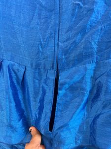 Blue Ruffled Mini Dress