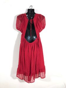 Dark Red Casual Dress(Women’s)