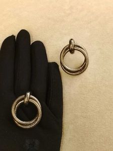 2PAIR Chunky Hoop Dangle Earrings