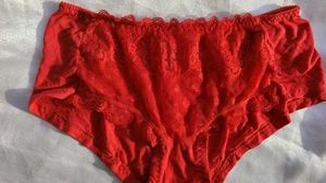 Lace Trim Red Briefs