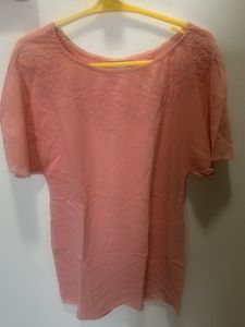 Coral Embroidered Top