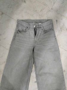 Grey Wide Leg Jeans